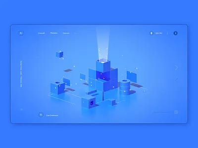 Blue Cube banner cinema 4d