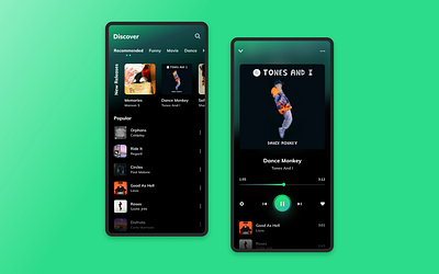 Music Player App l 4 · 365 adobe xd clean clean ui dark dark app dark ui design figma iphone mobile app mobile ui modern music music app music player play player typogaphy ui vector