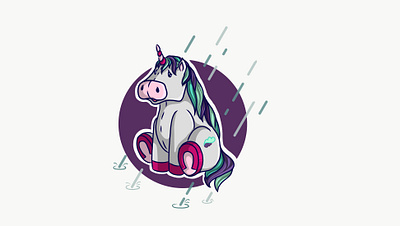 Sad unicorn adobedraw art artwork design illustration illustrator rain sad sad unicorn unicorn vector vector illustration