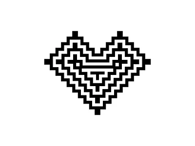 Heart Icon black and white design dribbble effect icon vector