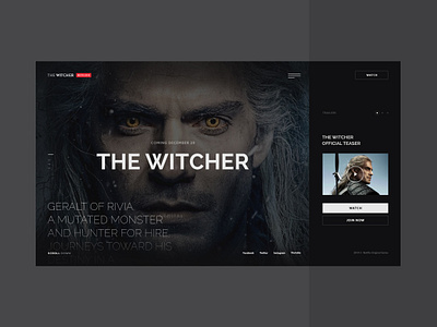 #68 Shots for Practice black cinema concept design film flat hbo homepage imdb minimalism movie netflix series tv ui ux web design webpage website witcher