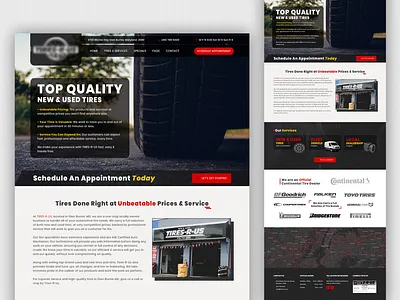 Homepage Design for a Tire Selling Website homepage design landingpage onepage tire design tire selling ui webdesign