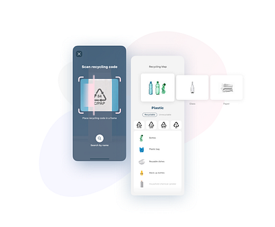 Recycling app design design app eco ecology ios iphone minimal mobile product design recycling ui uidesign zerowaste