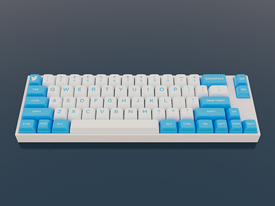 Brands as keyboards #1: Twitter 3d 3d render blender keyboard keycaps twitter