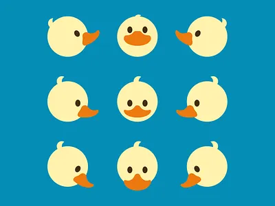 Quack-tastic animal avatar duck flat illustration minimal