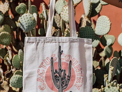 Cactus Country Tote arizona cactus cactus counrtry desert illustration saguaro sunset tote