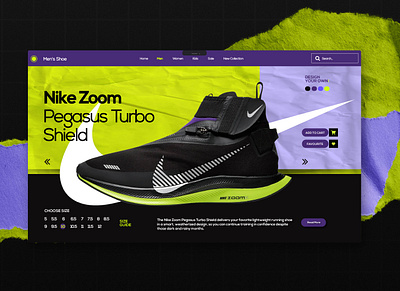 Nike Zoom Pegasus Turbo - Landing Page colour concept concept art conceptart fashion graphicdesign landing page minimal nike nikeshoes shape shoes typography ui uidesign uiux web webdesign webpage website