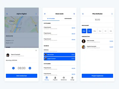 Planning App android app app design calendar concept iphone list map mobile modal navigation planning schedule selected tabs toggle users