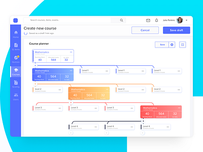 Create New Course - Assessment System collapse course create drag and drop education exam expanded free freebie freebies new school sketch test ui university web