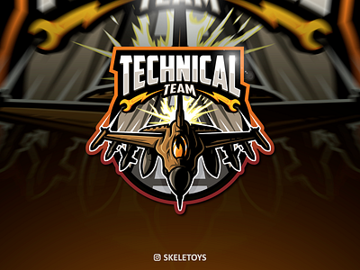 TECH TEAM aircraft cartoon character design esportlogo icon illustration jets logo mascot technical vector