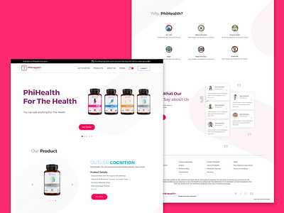 Phihealth - Web Design booster medicine booster medicine clean clean design creative design dribbble health illustration interface interface design landing page layout medicine minimal ui uidesign web webdesign