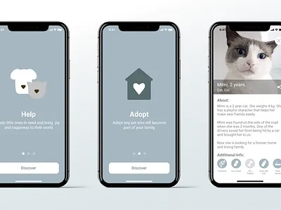 Pet Adoption App adoption app app app design app for ios figma illustration inspiration mobile app mobile design pets ui user interface ux