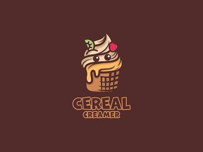 Ice Cream smile Logo 99designs animation bowl cartoon character colorful creative cute design drink food fruit funny ice icecream illustration logo logoinspiration smile strawberry