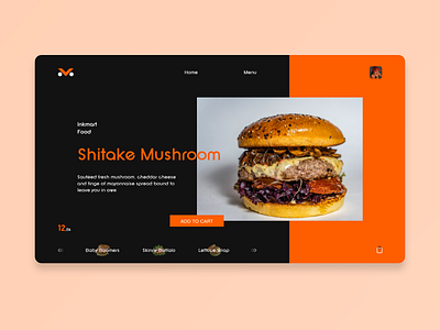 Inkmart food burger cart challenge design food app homepage design market minimal photos ui ux web design website