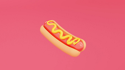 Hotdog 3d c4d cinema 4d hotdog illustration stylized