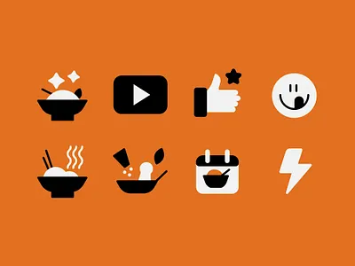 Icon for food website black food icon orange