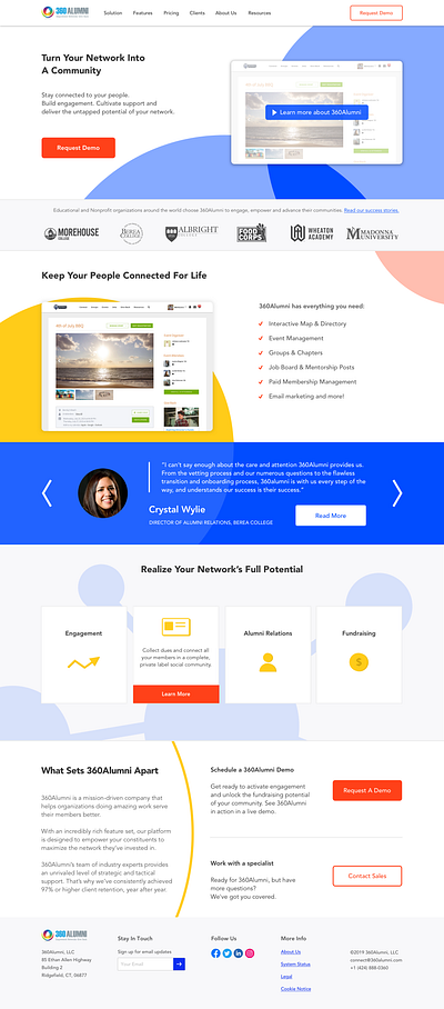 Homepage Redesign - 360Alumni flat design homepage homepage design marketing