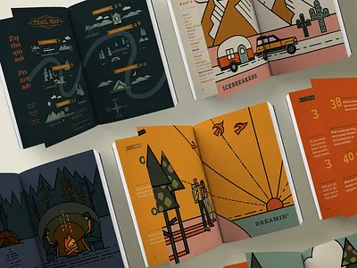 Campfire Questions Spreads book design illustration outdoors publication