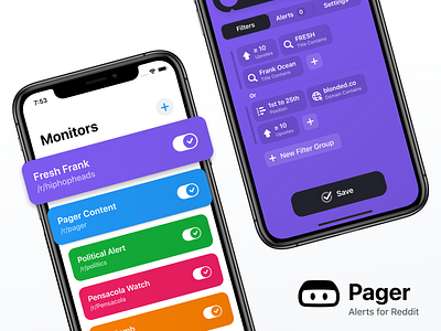 Pager: Alerts for Reddit app ios mobile pager reddit ui ux