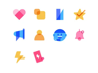 Overlapping Icon style practice icon overlap