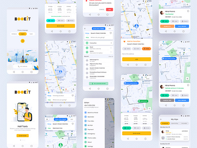 Taxi Booking App UI Kit android app android app design inspiration ios mobile app mobile app design taxi app taxi booking taxi booking app taxi ui ui ui design user interface userinterface ux