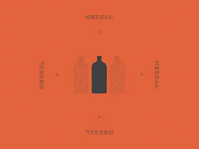 Mezcal Bottle Design & Illustration alcohol black bottle branding color pallete design font illustration jamescoffman lockup logo mexican mexico mezcal minimal red spirits stippling tequila