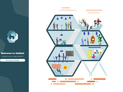 Login Habitat app illustration legal login section ui ux web