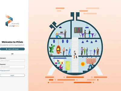 Login Prism app legal login section ui ux web