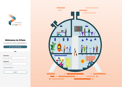 Login Prism app legal login section ui ux web