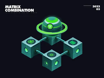 Box blockchain crypto illustration isometric ps