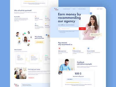 Real Estate agency cashback landing landing layout layoutdesign ui ui design ui designer uidesign uidesigner web design webdeisgn