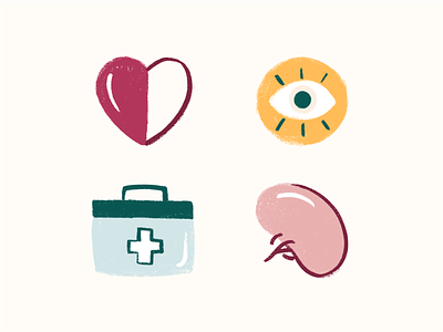 Kidney Icon set app web branding brush design disease doctor eye heart help icon icon set illustration kidney life liver medicine patient photoshop ui ux vector