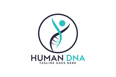 Human DNA and genetic logo design. app biotechnology branding care cell chromosome design dna gene genesis genetic human human body illustration logo people person vector