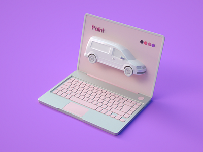 Car Painter 3d art direction branding c4d car colors concept design illustration iran modeling octane tehran ui ux