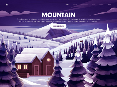 Snow illustration landscape mountain snow snow mountain winter