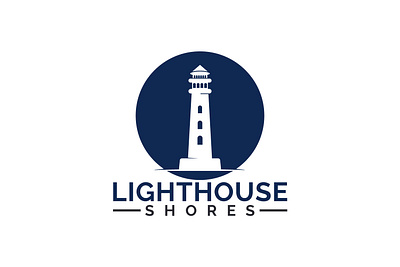 Lighthouse Shores Logo Design. branding building business design illustration light lighthouse lighthouse logo logo ocean sea shores vector waves