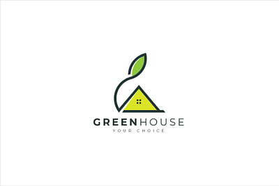 Green House Logo agriculture building business environment farm health home house landscape leaf logo luxury modern nature nursery organic plant real estate roof vector