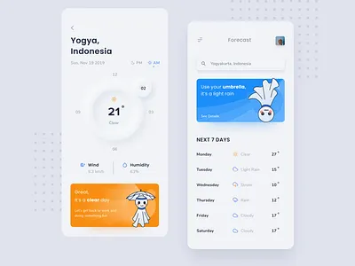 App - Weather android app app design application caha clean design forecast illustration ios iphone rain sun ui ux weather weather app weather forecast weekly