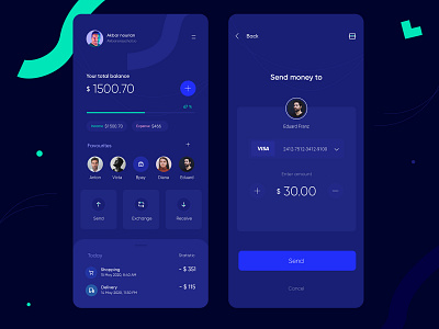 Wallet App atm bank banking budget card crypto finance freelancer iran minimal mobile ui money money management money transfer moneysend paypal transaction ui uiux wallet