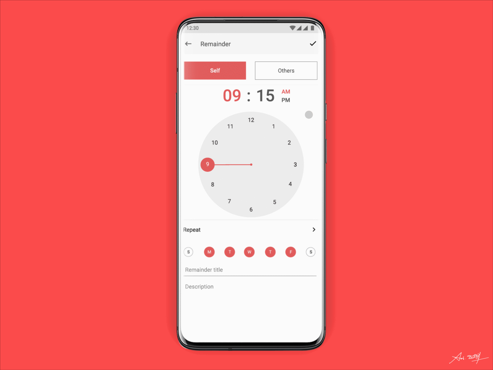 Notification UI animated gif app design calendar clock design designthursday gif illustrator interaction interactions interactive microinteraction minimalism mobile app nmwdesign notification reminder app ui uidesign ux