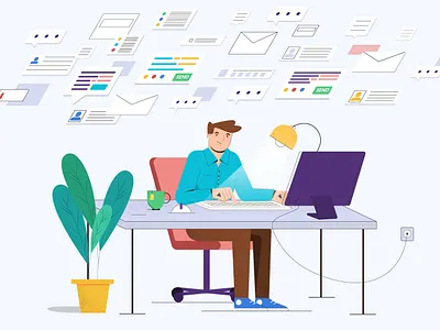 KPI and business process analysis 2danimation analysis analytic animation business developer email explainervideo finance form graphic grow illustration kpi man office vector
