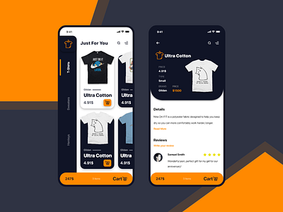 T-‎Shirts - Mobile App adobe xd android app design illustration ios ui ux ux design xd