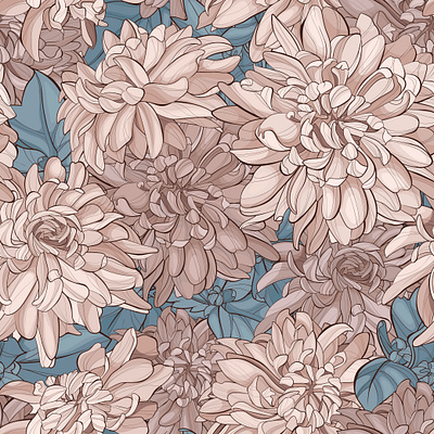 Seamless pattern with chrysanthemums chrysanthemums flower pattern