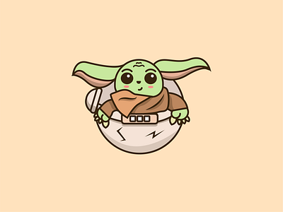 Baby Yoda art baby yoda cute draw graphic illustration illustrator logo star wars starwars vector yoda