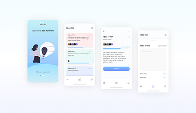 Mobile App - Idea List figma mobile app ui ux