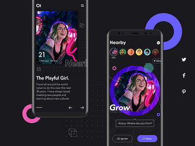 Discover new ways to socialize dark mode social app