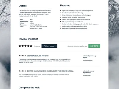 The North Face Product Page - new web ui app creative design flat minimal product design product page simple the north face ui ui ux ui ux design ux vector web design website website design