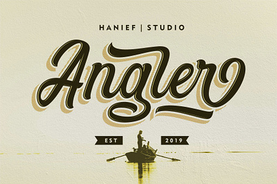 Angler - Vintage Script Font branding font font design fonts graphic design graphics lettering logo logo design logo font logodesign script script font typeface typefaces vintage vintage design vintage font vintage lettering vintage logo