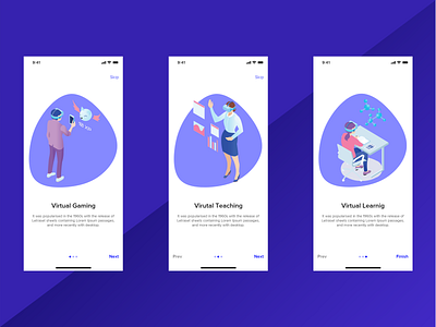 Virtual Reality App - Walkthrough Screens ios ui ui ux ui design uiux vector virutal virutal reality walkthrough walkthroughs