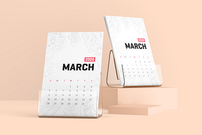 Desk Calendar With Plastic Stand Mockup 2020 3d calendar design desk desk calendar graphic illustration mock up mock up mock ups mockup mockups pirnt presentation stationary